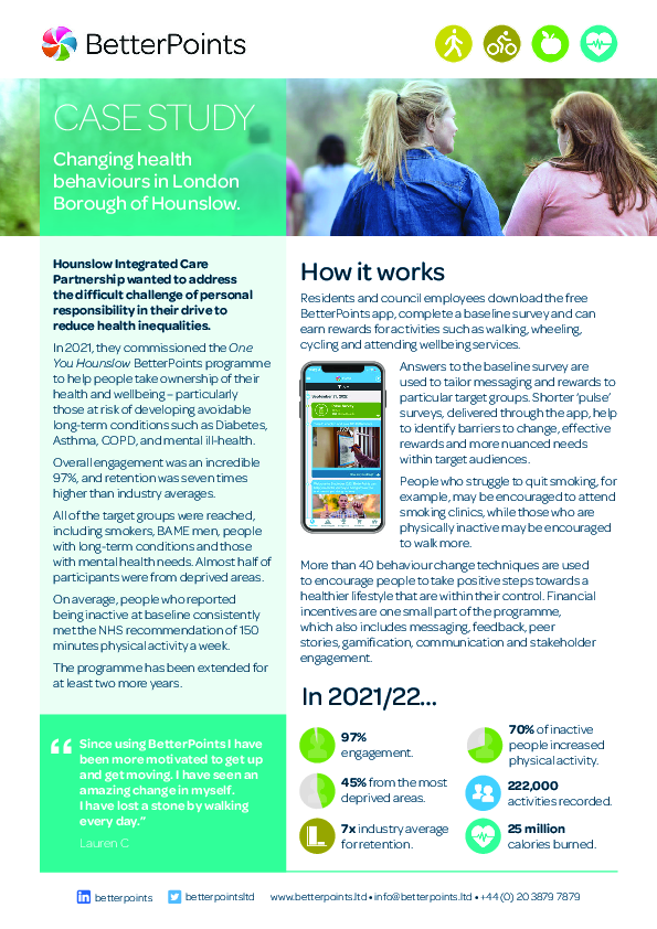 Changing health behaviours in London Borough of Hounslow